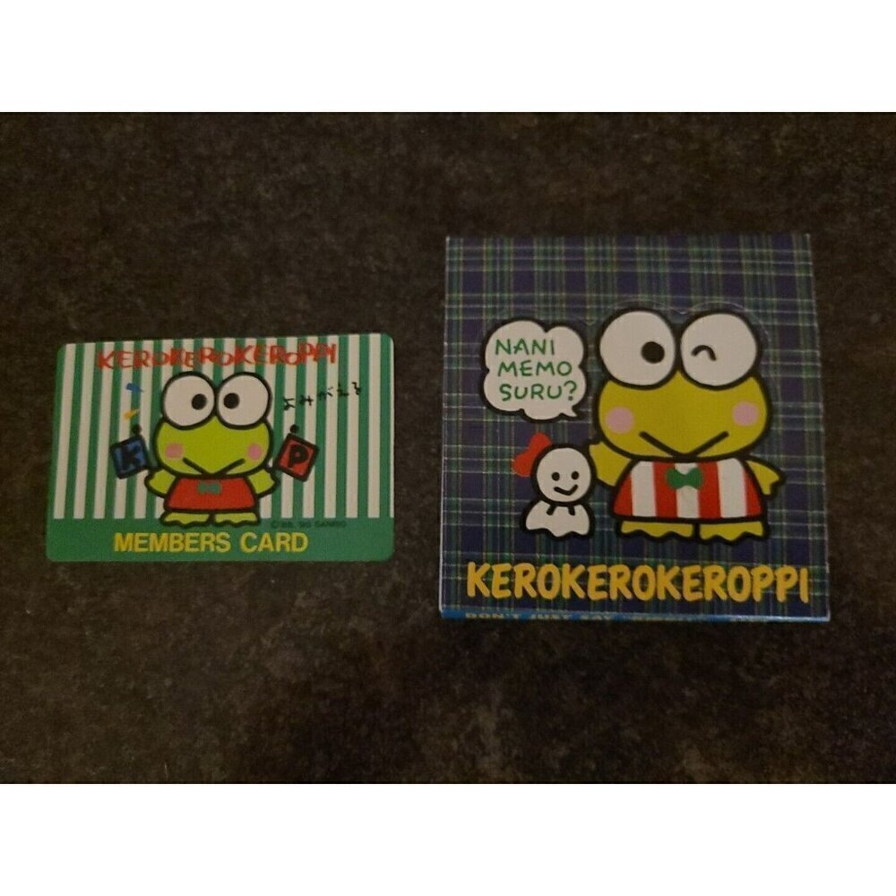 VTG Retro  Sanrio Kerokerokeroppi Kero Kero Keroppi 1989 Notepad + Member Card